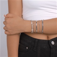 ( White K)occidental style  Metal brief wind diamond snake bracelet fashion claw chain set