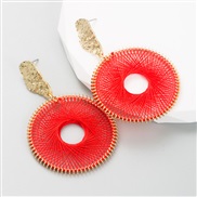 (red )  Bohemian style creative weave color earrings earring personality temperament arring