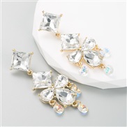 ( white) trendins wind  fashion geometry color Rhinestone earrings earring Alloy diamond high arring