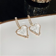( Silver needle  transparent)silver zircon love earrings summer unique samll temperament ear stud earring brief fashion