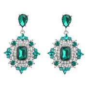 ( green)earrings fashion colorful diamond series Alloy diamond earrings woman occidental style retro palace wind earring