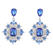 ( blue)earrings fashion colorful diamond series Alloy diamond earrings woman occidental style retro palace wind earring
