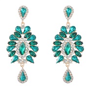 ( green)earrings fashion colorful diamond multilayer Alloy diamond Rhinestone earrings occidental style geometry earring