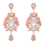 ( Rose Gold)earrings fashion colorful diamond multilayer Alloy diamond Rhinestone earrings occidental style geometry ea