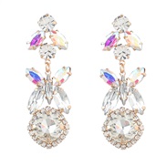 ( white)earrings fashion colorful diamond multilayer Alloy diamond geometry earrings woman occidental style fully-jewel