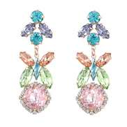 ( Color)earrings fashion colorful diamond multilayer Alloy diamond geometry earrings woman occidental style fully-jewel