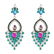 ( green)earrings fashion colorful diamond Alloy diamond fully-jewelled earrings woman occidental style Bohemia Nation