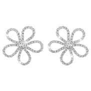 ( White K)occidental style temperament fully-jewelled flowers earrings  personality atmospheric creative ear stud samll