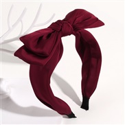 ( Red wine) bow eadband pure color brief width eadband Cloth head high