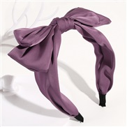 (purple) bow eadband pure color brief width eadband Cloth head high