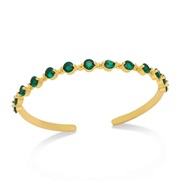 ( green) high fully-jewelled bangle  occidental styleins wind opening embed zircon bronzebrj
