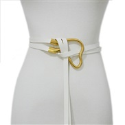 ( white) leisure ornament belt brief retro buckle Imitation leather overcoat