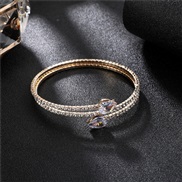 ( Gold)occidental style more row luxurious fully-jewelled zircon mosaic claw chain bangle  bride diamond steel wire ela