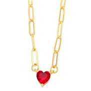 ( red)love necklace womanins chain clavicle chain occidental style personality fashion chainnkb