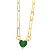 ( green)love necklace womanins chain clavicle chain occidental style personality fashion chainnkb