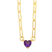 (purple)love necklace womanins chain clavicle chain occidental style personality fashion chainnkb