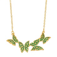 ( green)butterfly necklace woman samll high clavicle chain occidental style wind temperament all-Purpose chainnkb