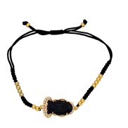 ( black) bracelet  personality color crystal rope bracelet womanbrj