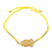 ( yellow) bracelet  personality color crystal rope bracelet womanbrj