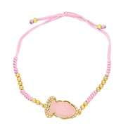 ( Pink) bracelet  personality color crystal rope bracelet womanbrj