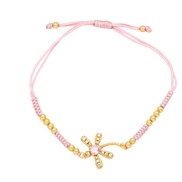 ( Pink)Bohemia ethnic style color rope bracelet  creative personality lovely insect bracelet womanbrj