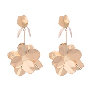 ( Gold)fashion occidental style palace retro multilayer Alloy flowers earrings woman exaggerating Metal earring trend