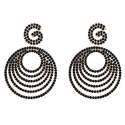 ( black)earrings super colorful diamond Alloy diamond Alloy diamond multilayer Round earrings occidental style exaggera