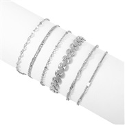 ( White K)occidental style  samll multilayer Metal bracelet brief wind geometry