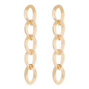( Gold)E occidental style personality exaggerating long style earrings  surface chain retro wind fashion geometry earri