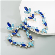 ( blue)ins wind  Alloy diamond Rhinestone creative love fully-jewelled earrings trend Earring