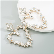 ( white)ins wind  Alloy diamond Rhinestone creative love fully-jewelled earrings trend Earring