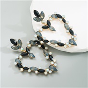 ( black)ins wind  Alloy diamond Rhinestone creative love fully-jewelled earrings trend Earring