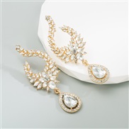( champagne) fashionins wind  Alloy embed colorful diamond creative geometry earring fashion high earrings high