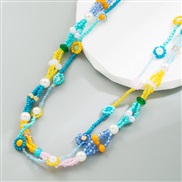( Color) fashion ethnic style retro tassel beads necklace   multilayer embed Pearl high temperament