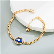 ( blue)ins wind  fashion bronze gold plated embed zircon eyes samll personality man woman bracelet