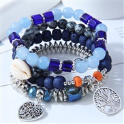 occidental style trend  concise Metal Peach heart Life tree all-Purpose personality beads temperament multilayer br