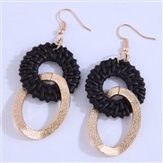 occidental style fashion concise circle Metal temperament earrings