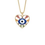 ( blue)occidental style love enamel eyes necklace  fashion personality bronze diamond