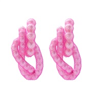 ( Pink)exaggerating wind beads earrings  occidental style rope earring