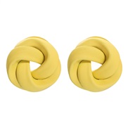 ( yellow)ins wind textured Metal earrings  Modeling buttons ear stud multicolor Earring new