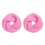 ( Pink)ins wind textured Metal earrings  Modeling buttons ear stud multicolor arring new