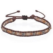 (B Y ) exotic wind weave leather retro pattern children rope Nepal beads bracelet woman