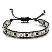 (B Y )ethnic style crystal weave bracelet mandiy set student personality black rope