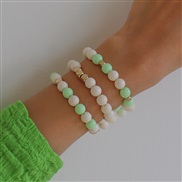 ( green) woman  candy colors sweet fresh bracelet set elasticity beads elegant