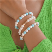 ( blue) woman  candy colors sweet fresh bracelet set elasticity beads elegant