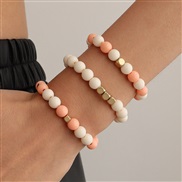 ( Orange) woman  candy colors sweet fresh bracelet set elasticity beads elegant