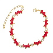 ( red)occidental style personality lovely sweet cat bracelet Bohemian style color enamel animalbrf