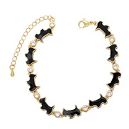 ( black)occidental style personality lovely sweet cat bracelet Bohemian style color enamel animalbrf