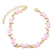 ( Pink)occidental style personality lovely sweet cat bracelet Bohemian style color enamel animalbrf