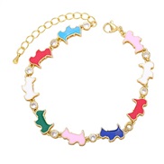 (color )occidental style personality lovely sweet cat bracelet Bohemian style color enamel animalbrf